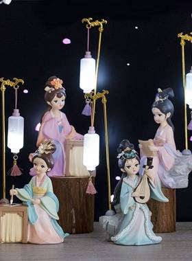 汉服中国风树脂娃娃摆件古风公主家居装饰品客厅摆件闺蜜女孩礼物