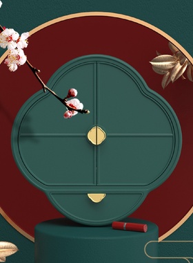 大容量化妆品首饰收纳盒防尘卧室壁挂式置物架箱古风储物盒