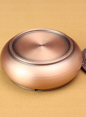 黄铜烟灰缸摆件办公室客厅书房纯铜香炉盘香炉熏香炉铜器地摊批发