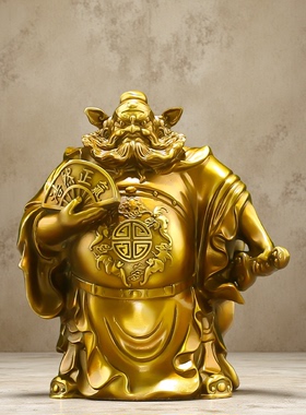 纯铜钟馗摆件招财镇宅保平安家居客厅办公室坐棺材钟魁神像装饰品