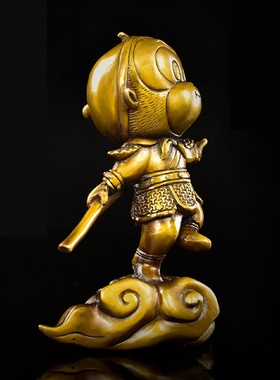 纯黄铜孙悟空家居摆设齐天大圣工艺品斗战胜佛铜猴子摆送礼桌面