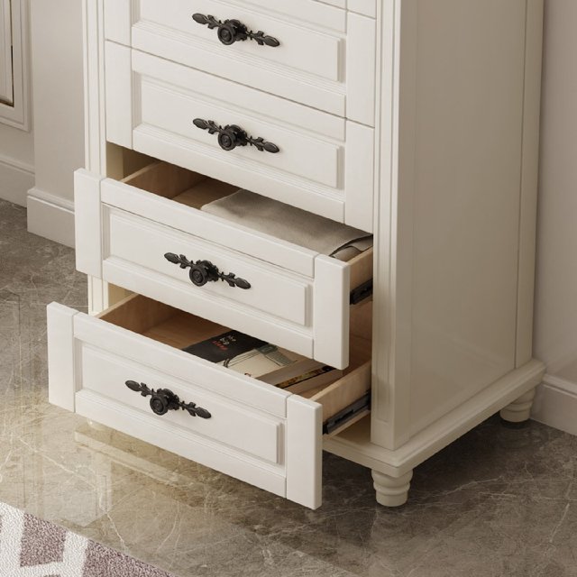 Solid wood chest of cabinets European style cabinets Modern simple bedroom American storage cabinet chest of cabinets Five draw cabinets Living room dining side cabinet