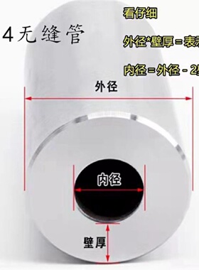 304不锈钢无缝管光亮管精密厚壁管毛细管工业薄壁圆管子激光切割