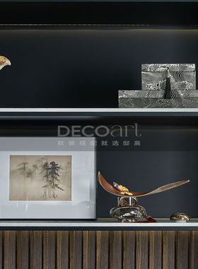 地高家居样板房大平面客厅沙发侧柜摆件6套场景组合软装设计搭配