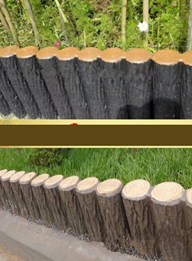 仿树皮栅栏水泥仿木桩护栏景区花坛仿树桩混凝土围栏河道挡土围栏