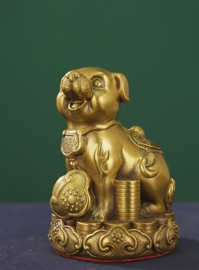 中式黄铜生肖摆件全套属相送礼祝福桌面装饰品纯手工制造