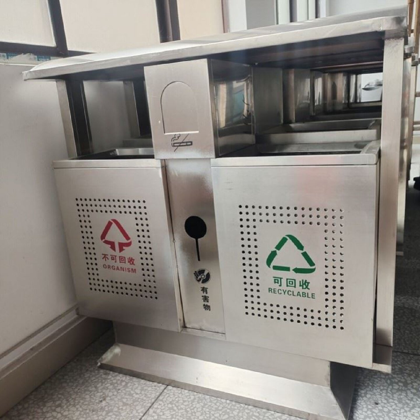 户外垃圾桶不锈钢分类大号环卫商用可回收室外公园景区果皮垃圾箱