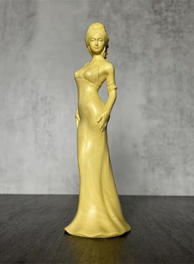 黄杨木雕美女手把件雕刻工艺品摆件送女神礼物花样年华收藏珍品