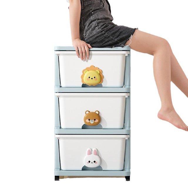 Children's toy storage cabinet drawer baby clothing storage cabinet home living room multi-layer plastic snack storage rack
