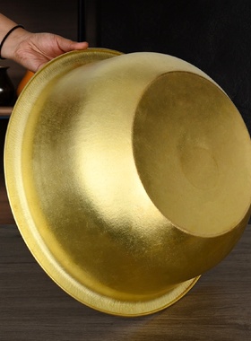 黄铜加厚大铜盆家用婚庆结婚用品陪嫁洗脸盆浴佛盆补充铜元素工艺