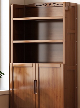 学生书架置物架落地一体靠墙儿童简易书柜省空间桌多层家用收纳架