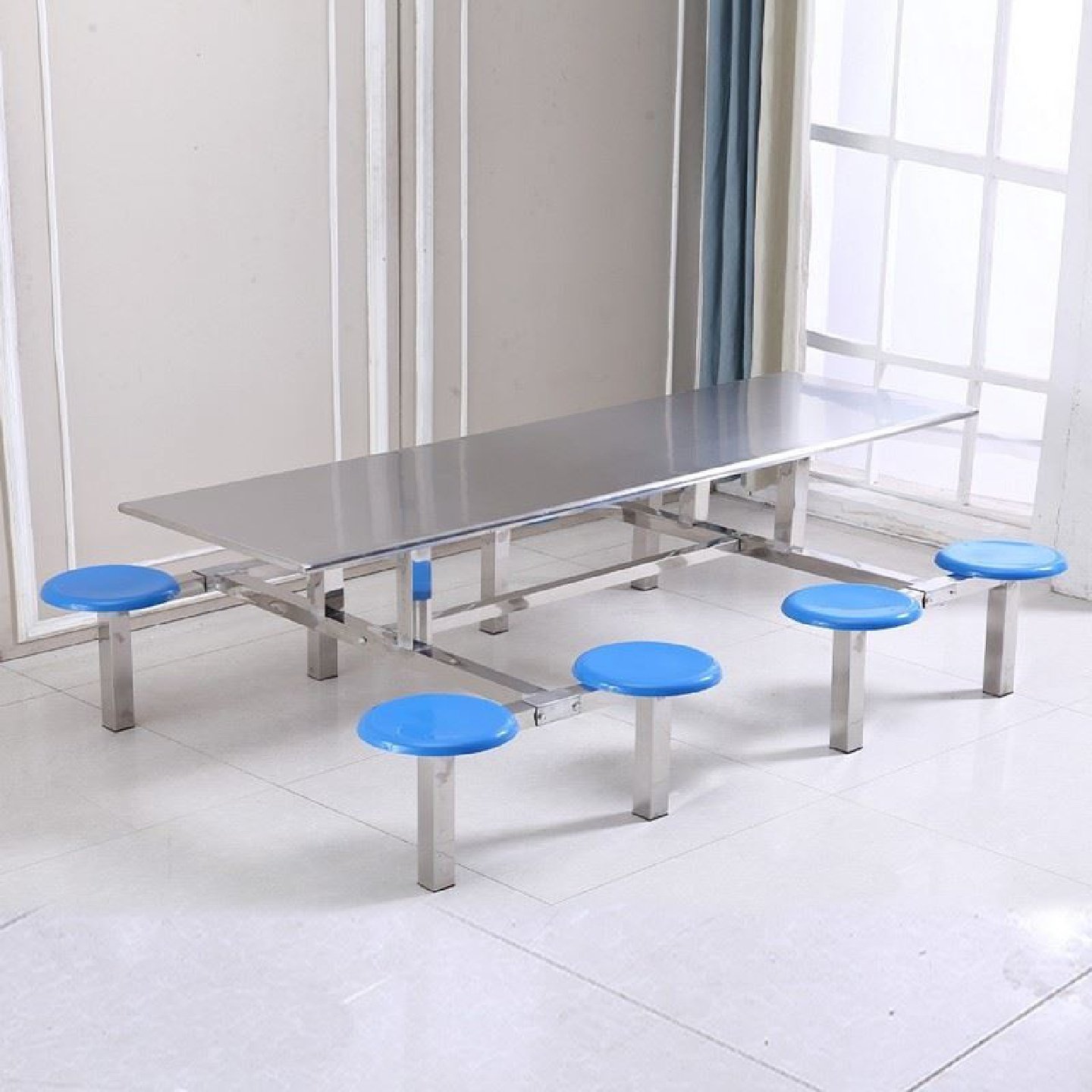 学校学生工厂食堂餐桌椅组合4人8人员工地不锈钢连体餐桌可定制,淘宝优惠券,粉丝福利购,淘宝优惠卷