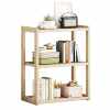 Desktop bookshelf storage rack office file rack small bedroom table solid wood simple bookcase wooden storage rack