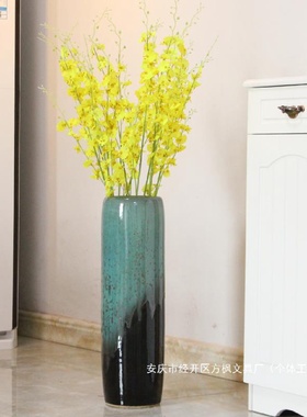 现代简约景德镇落地大花瓶客厅干花插花电视柜陶瓷装饰品摆件欧式