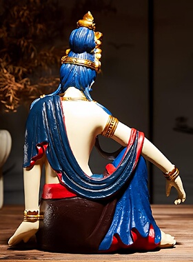 观音摆件菩萨形象坐像供奉中式禅意客厅茶空间装饰办公室桌面摆设