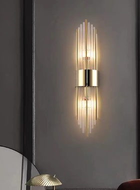 北欧轻奢客厅灯水晶壁灯电视背景墙壁灯卧室楼梯过道创意装饰床头