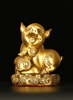 纯黄铜十二生肖摆件铜虎羊鼠鸡狗龙兔蛇马猴猪牛属相桌面摆件工艺