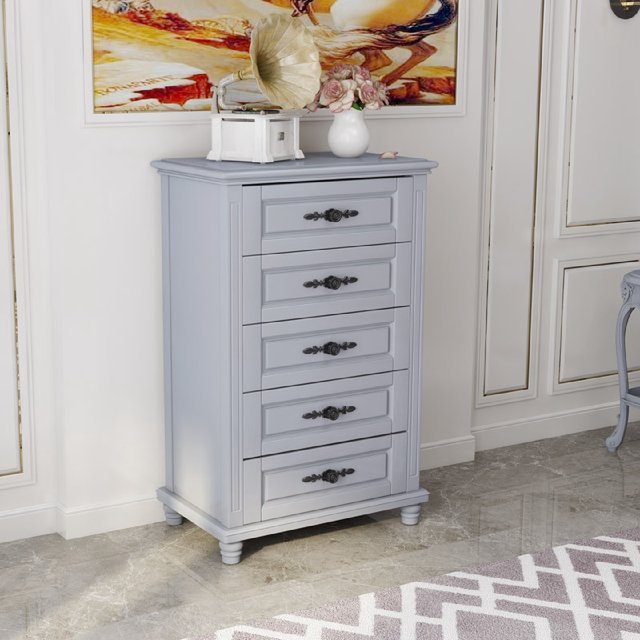 Solid wood chest of cabinets European style cabinets Modern simple bedroom American storage cabinet chest of cabinets Five draw cabinets Living room dining side cabinet