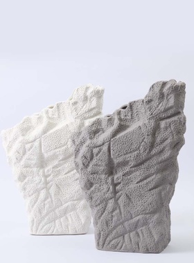 白色陶瓷花瓶花盆北欧现代创意家居客厅样板间插花装饰品软装批发