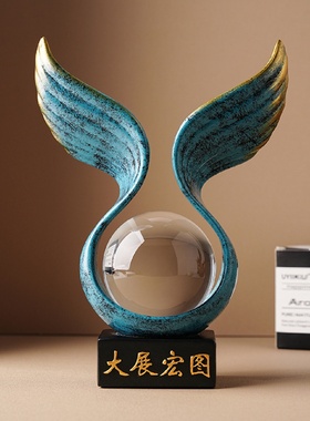 新中式大展宏图摆件家居装饰品创意办公室酒柜送领导乔迁新居礼品