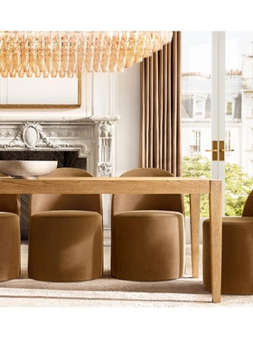 北欧轻奢餐厅餐椅美式单人椅沙发椅化妆凳网红梳妆椅圆形餐边椅