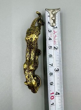 实心纯铜豹子一路暴发金钱豹手把件中控台汽车摆件办公室摆件装饰