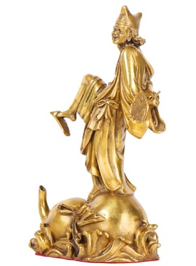 全铜活佛济公佛像供奉道济禅宗祖师降龙罗汉尊者客厅摆件工艺品