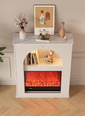 法式壁炉装饰柜3d仿真火焰一体玄关柜奶油风简约现代客厅家用收纳