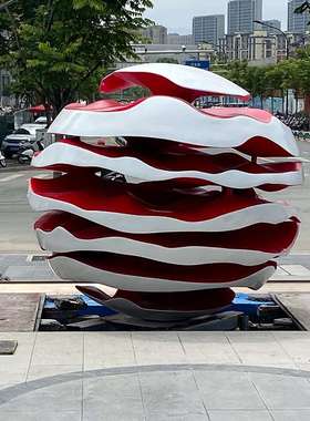 户外大型球景观雕塑广场公园玻璃钢球体雕塑商场酒店创意装饰摆件