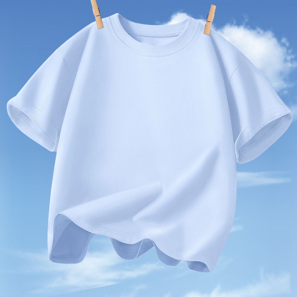 夏季透气纯棉儿童t恤纯色短袖百搭男女童白色校服班服休闲童装潮,淘宝优惠券,粉丝福利购,淘宝优惠卷