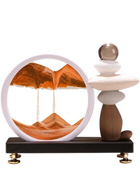 时来运转流沙画摆件家居客厅电视柜酒柜装饰品玄关桌面轻奢高级感