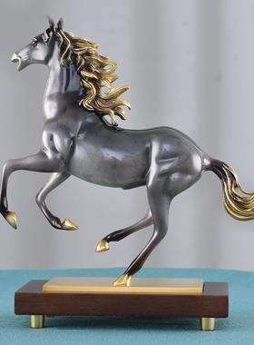 创意铜马摆件招财客厅老板办公室桌面装饰马到成功开业礼品