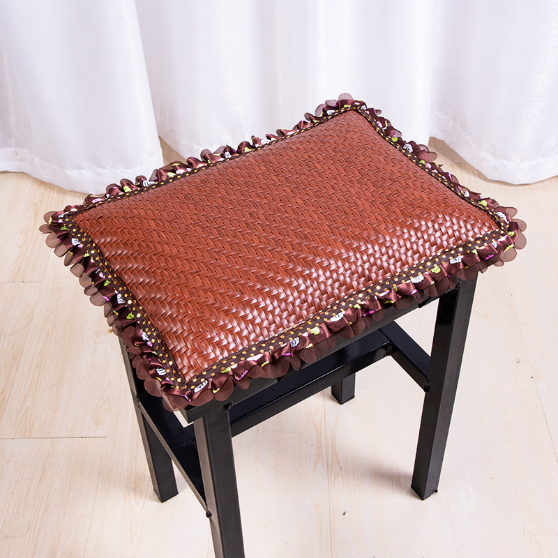 服装厂员工坐垫塑料凳子透气海绵凉垫竹垫藤席坐垫工厂长方形椅垫 - 图2