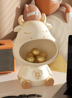 大嘴茶玄关钥匙收迁纳牛摆件入户YZ-73013客厅盘几托装饰品创意新