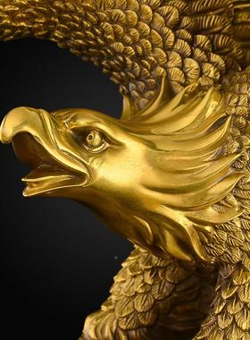 黄铜雄鹰大鹏laoying 展翅老鹰摆件大展宏图办公室展开业品礼大鸿