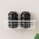 Japanese-style white high-end bathroom rack thickened stainless steel hole-free wall-mounted sink mirror storage rack