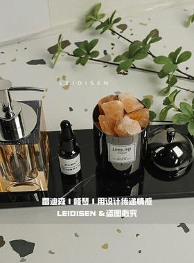 样板房间酒店浴室饰品搭配套装洗手台面水晶乳液瓶大理石托盘组合