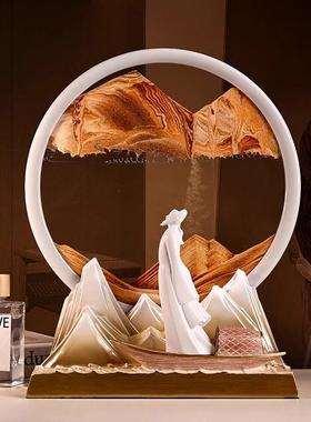 创意流沙画沙漏摆件古风礼物家居客厅酒柜电视柜办公室桌面装饰品