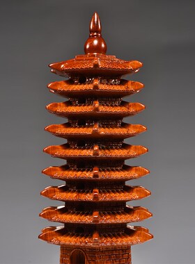 花梨实木文昌塔摆件木质雕刻九层9层塔办公装饰桌面摆设工艺礼品