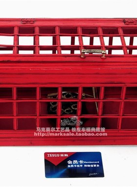 英国伦敦老式电话亭模型铁皮仿古做旧铁艺模型摆件工艺品家居饰品