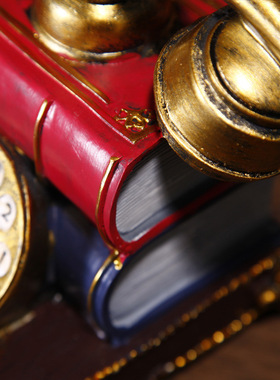 复古电话模型钟表摆件创意家居桌面老式装饰品咖啡厅店铺个性摆设