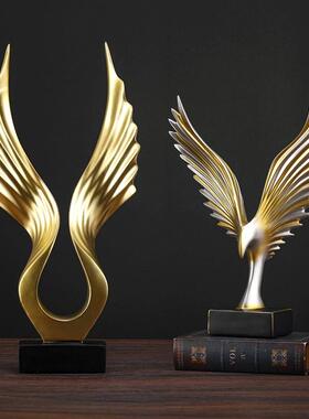 大鹏展翅创意艺术摆件现代轻奢高档客厅办公室酒柜书柜家居装饰品