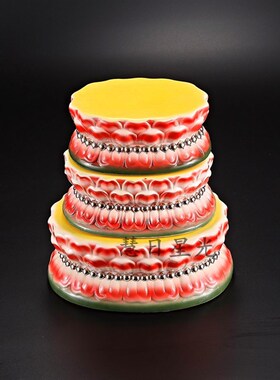 陶瓷彩色观音莲底座荷底座供奉垫底座家用椭圆底座