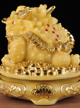 金蟾摆件招财金蟾蜍收藏工艺品家居客厅玄关电视柜装饰品乔迁礼品