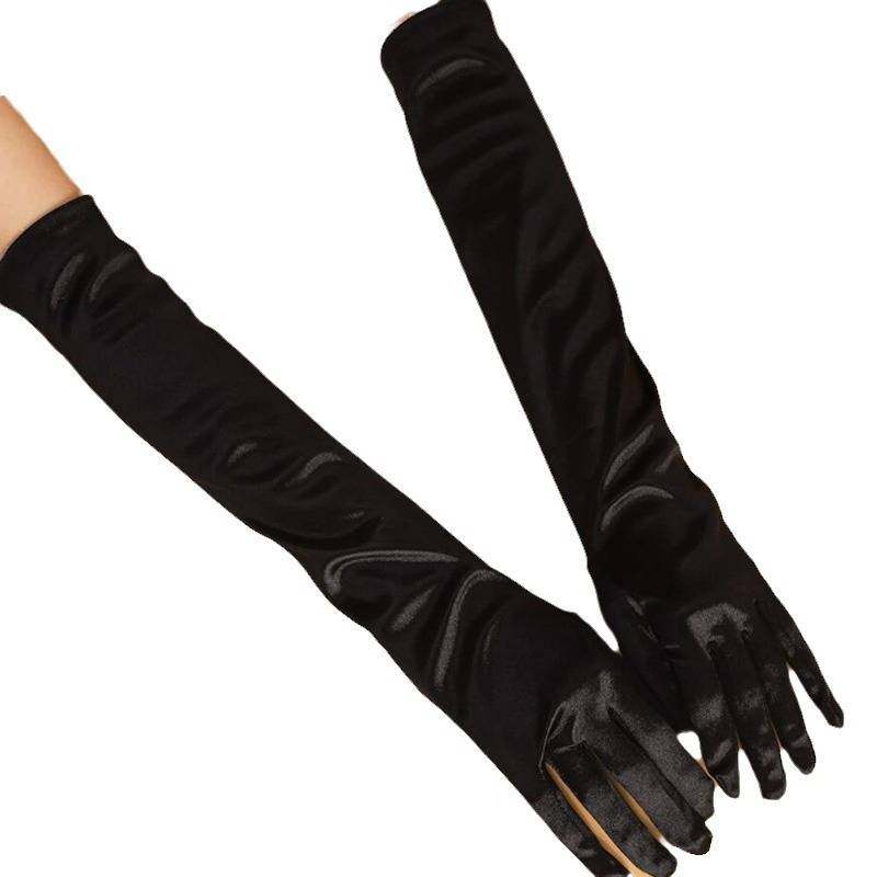 色丁手套加长礼服缎面婚礼演出舞会服饰配件礼仪多色过肘氨纶晚装,淘宝优惠券,粉丝福利购,淘宝优惠卷
