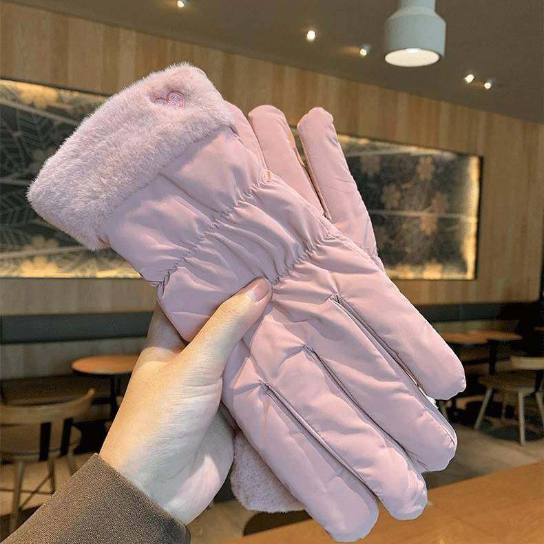韩版冬天保暖触屏学生女加厚棉羽绒骑车防寒可爱滑雪手套防风加绒,淘宝优惠券,粉丝福利购,淘宝优惠卷