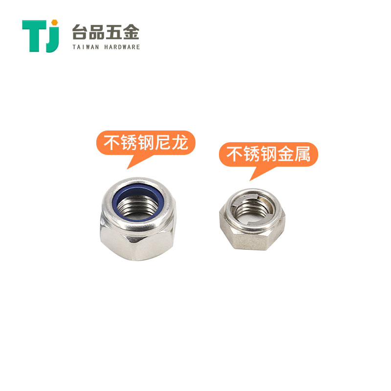 不锈钢防松螺母铁锁紧六角金属尼龙防滑防脱M2M3M4M8M10M24螺丝帽 - 图0