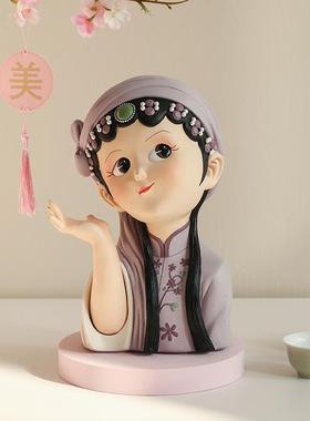 创意轻奢京剧女孩级艺术品摆件客厅电柜家居21JY1701业高感开礼物