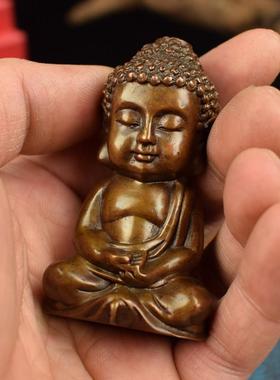 全铜茶实心FIF招财新中式心可爱宝宝佛人面物实桌小摆件台茶宠工