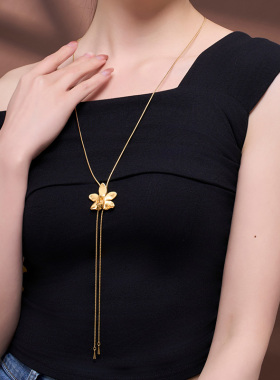 丽西施RISIS 永恒系列 夏季红朵丽蝶兰项链女 生日礼物高级小众